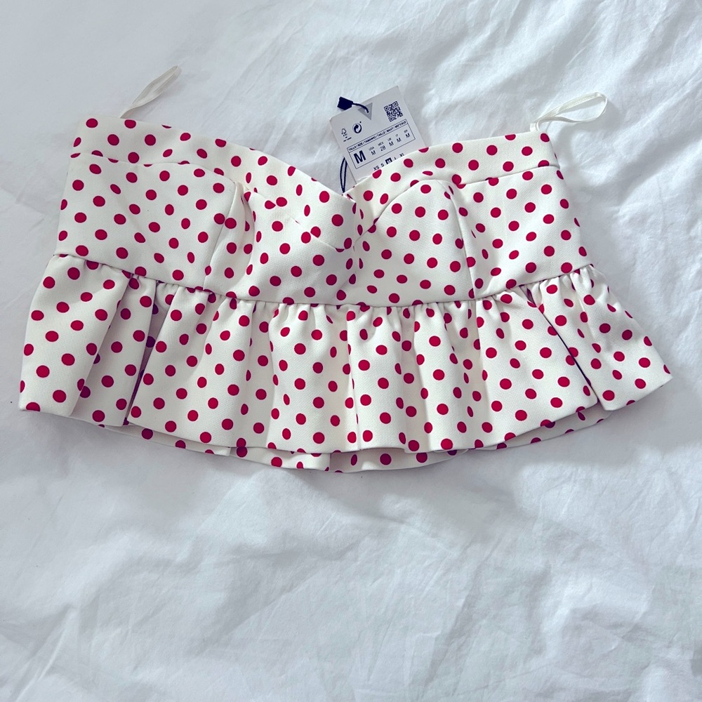 ZARA crop top polka dot